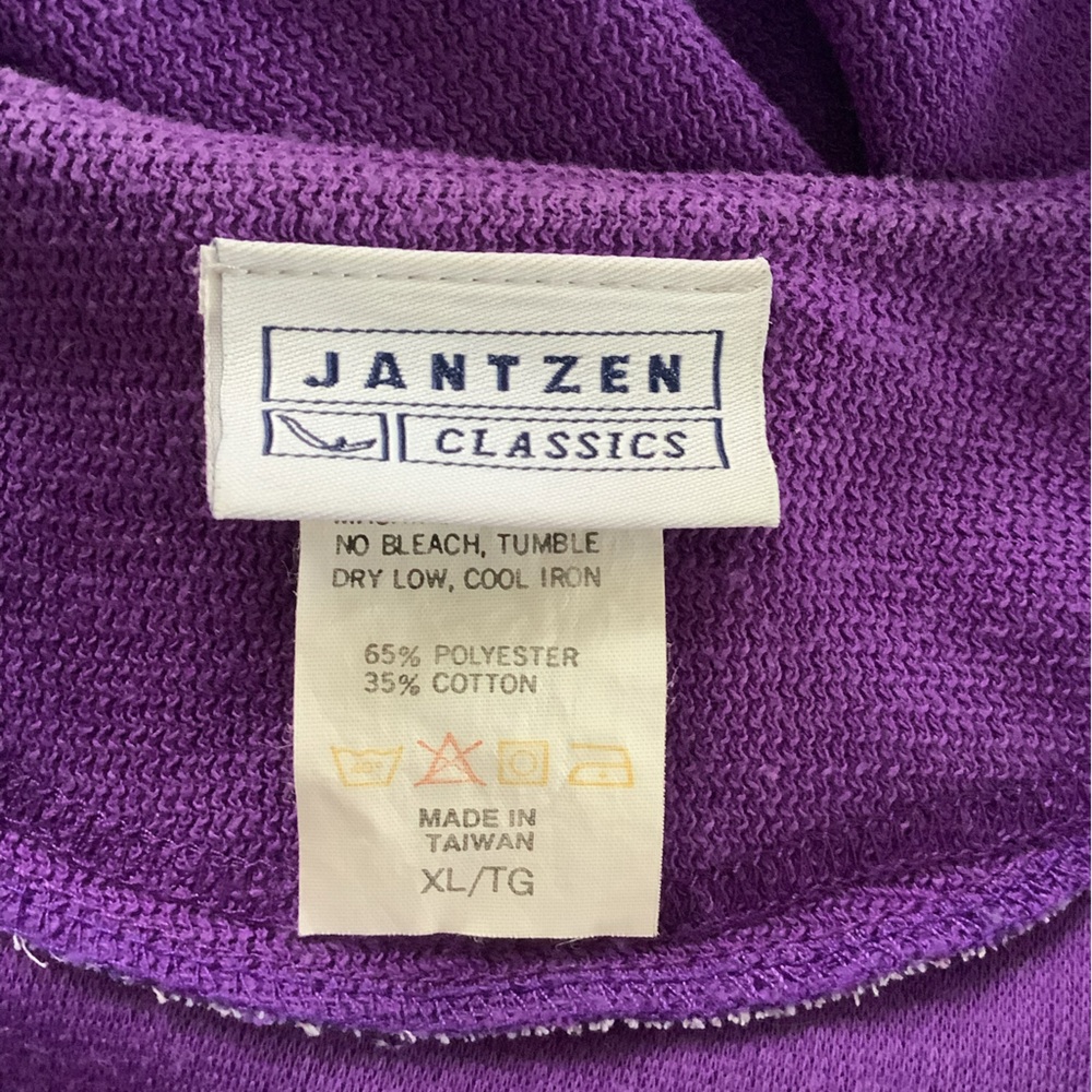 Vintage Jantzen Cardigan Sweater Size XL Purple 90s Retro Preppy Button Up - Picture 11 of 13
